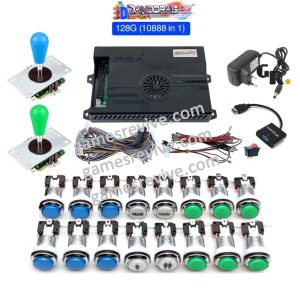Kit borne d&rsquo;arcade Pandora Saga EX2 — joysticks et boutons LED, 10 888 jeux