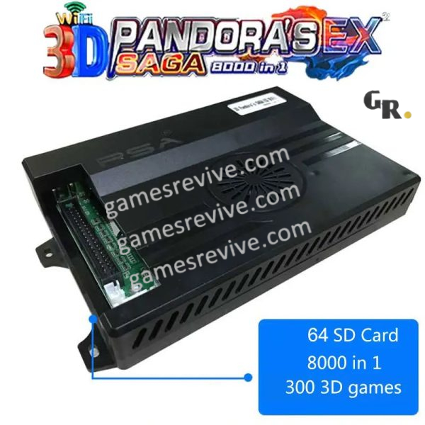 Pandora Saga EX2 3D — 8 000 jeux, carte seule ou kit complet SANWA — Carte seule Pandora Saga EX2 3D — 8 000 jeux, carte seule ou kit complet SANWA