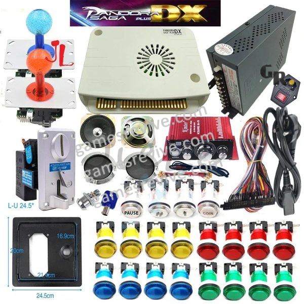 Kit borne Pandora Saga DX — 9 800 jeux, sortie CRT et monnayeur