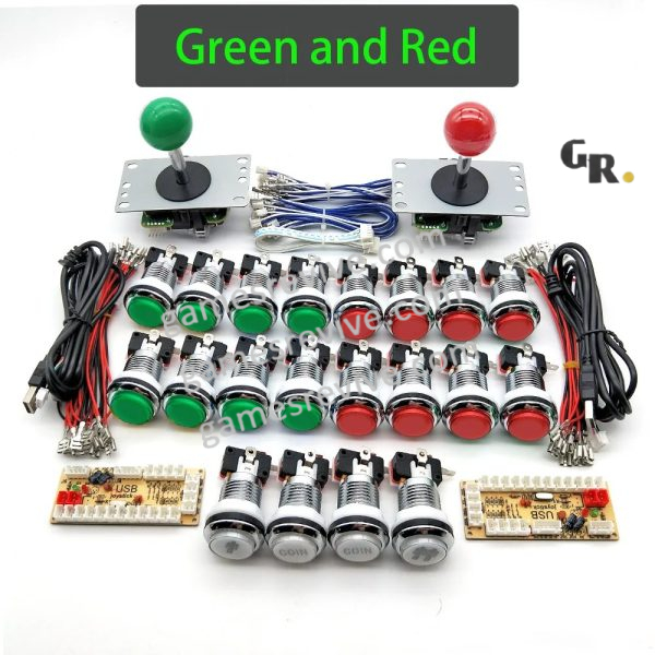 Kit joysticks et boutons d'arcade USB — SANWA, LED chromées, monnayeur