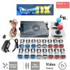Kit borne d'arcade Pandora Saga DX — boutons LED argent, 4 joueurs, 9 800 jeux — Rouge et bleu Kit borne d'arcade Pandora Saga DX — boutons LED argent, 4 joueurs, 9 800 jeux