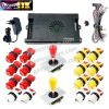Kit borne d'arcade Pandora Saga DX 2 Plus — joysticks et boutons, 9 800 jeux — Rouge et jaune Kit borne d'arcade Pandora Saga DX 2 Plus — joysticks et boutons, 9 800 jeux