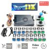 Kit borne d'arcade Pandora Saga DX — boutons LED argent, 4 joueurs, 9 800 jeux — Bleu et vert Kit borne d'arcade Pandora Saga DX — boutons LED argent, 4 joueurs, 9 800 jeux