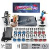Kit borne d'arcade Pandora Saga — 4 710 jeux, SANWA et boutons LED — Bleu et rouge Kit borne d'arcade Pandora Saga — 4 710 jeux, SANWA et boutons LED
