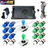 Kit borne d'arcade Pandora Saga DX 2 Plus — joysticks et boutons, 9 800 jeux — Bleu et vert Kit borne d'arcade Pandora Saga DX 2 Plus — joysticks et boutons, 9 800 jeux